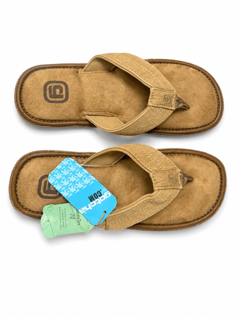 Tan Suede Flip Flop Sandals